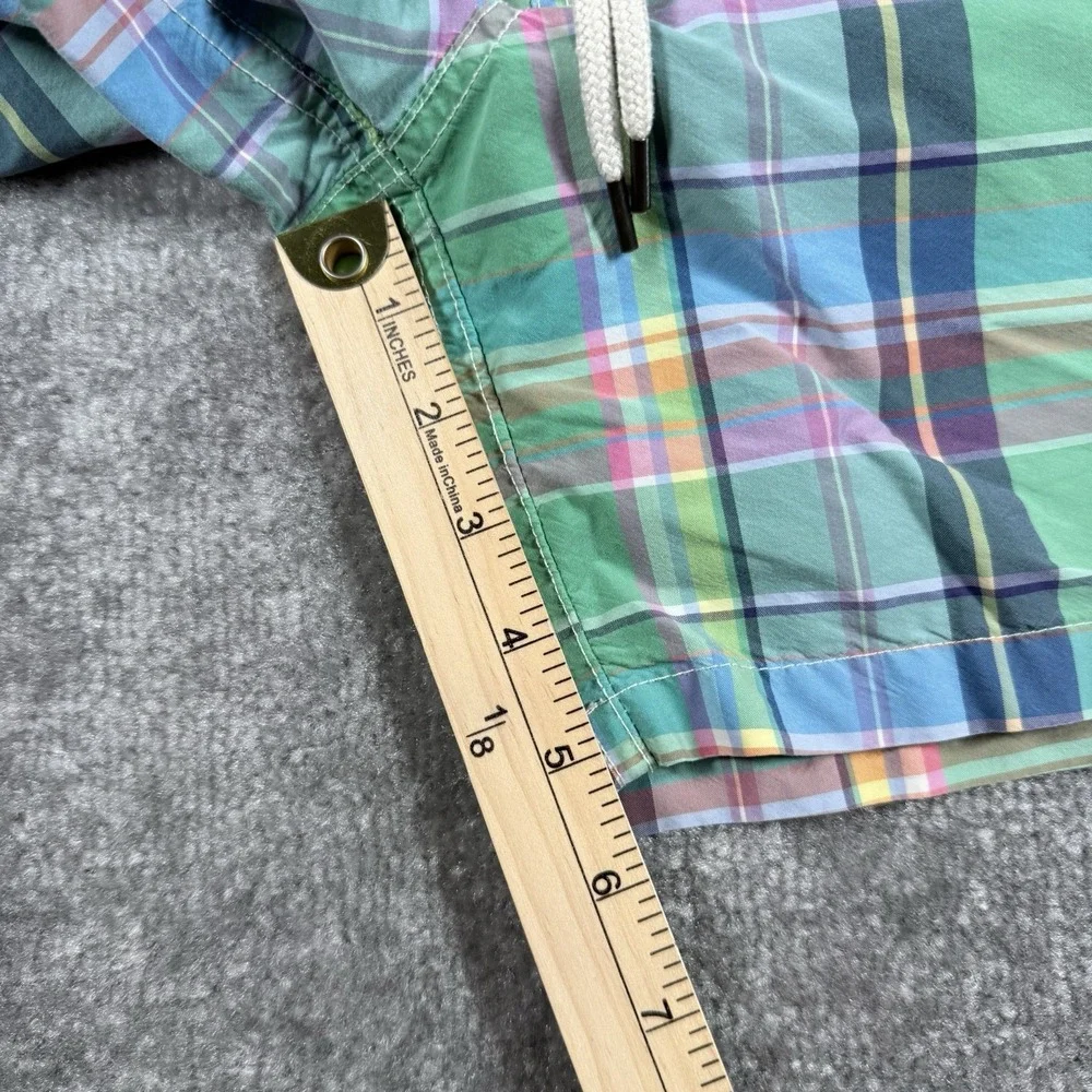 Polo Ralph‎ Lauren Swim Trunks Men's XL Green Plaid Mesh Lined Drawstring